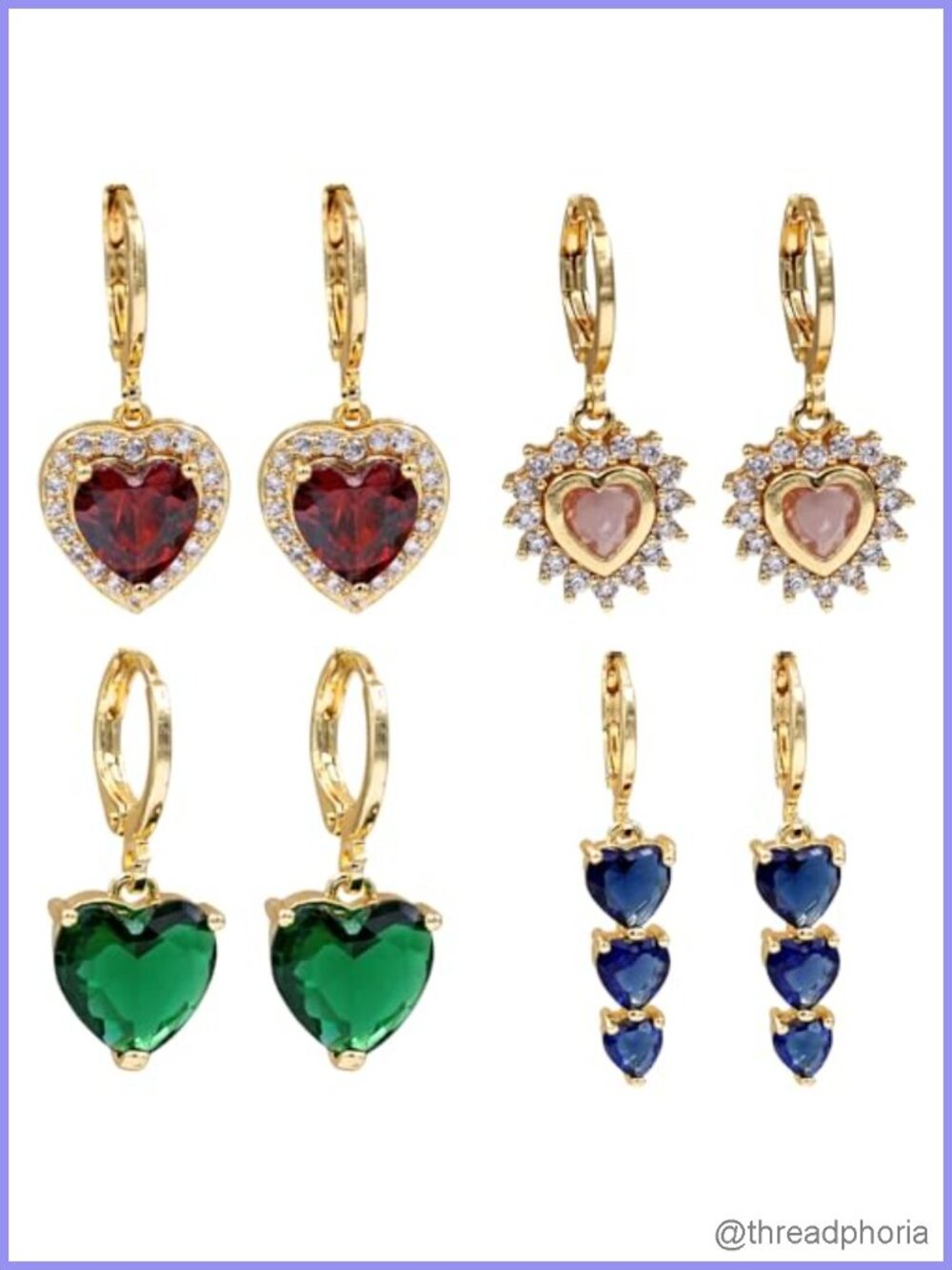 18K Gold Plated Dangle Earrings for Women, Hypoallergenic Cubic Zirconia Drop